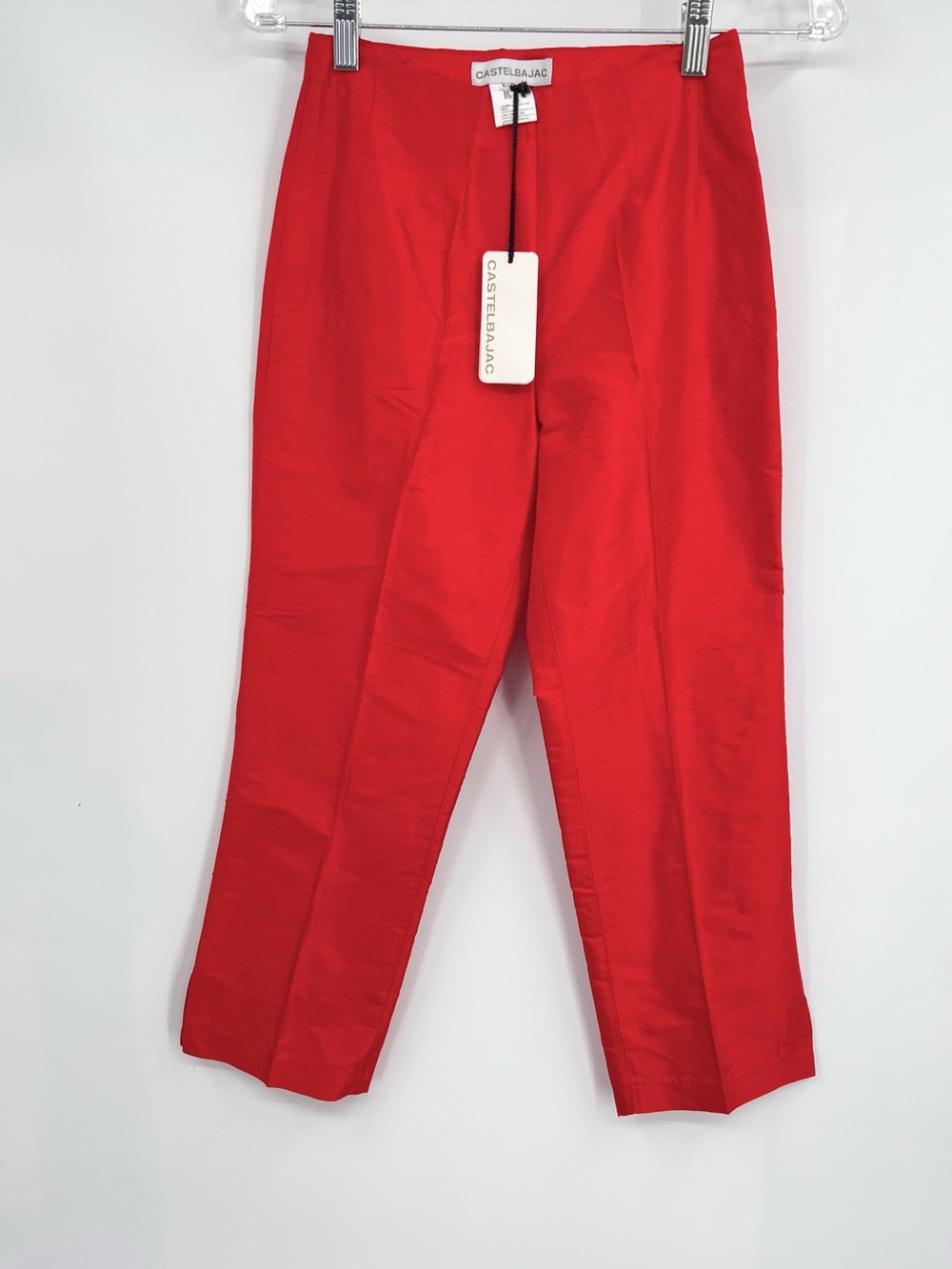 French designer Castelbajac silk pants cropped red 38 ( Small)